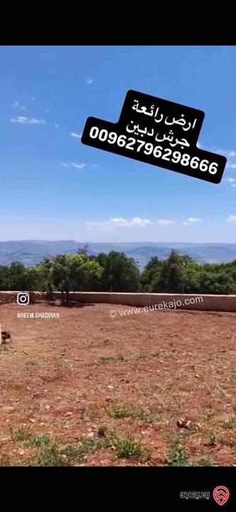 قطعة ارض مميزة مسساحة 2 دونم للبيع اراضي جرش دبين 