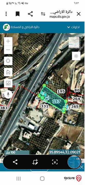 قطعة أرض مساحة 4 دونم و 500م للبيع في عمان - منطقة شارع الأردن قريبة من منطقة الجبيهة وإسكان أبو نصير تقع بجانب مطعم قصر الجبل