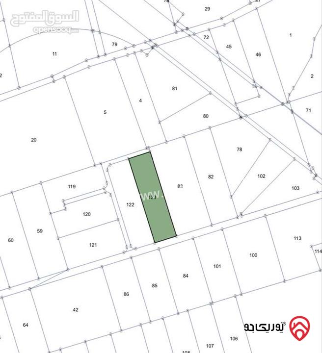 ارض مفروزة مساحة 4 دونم و 133م للبيع في اربد - الصريح قرب شارع البترا
