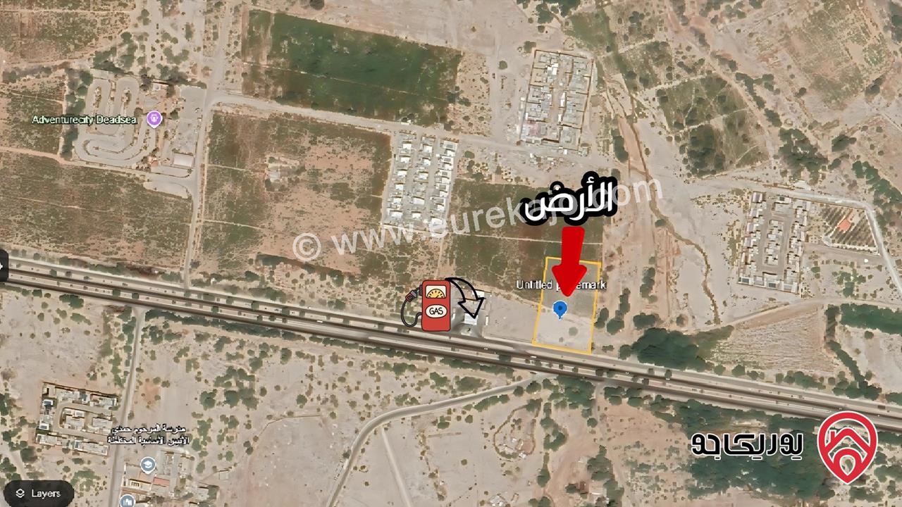 قطعة أرض تجارية/سياحية مساحة 10 دونم للبيع في البحر الميت سويمة الشمالي موقع مميز بجانب الفنادق وشارع الخدمات