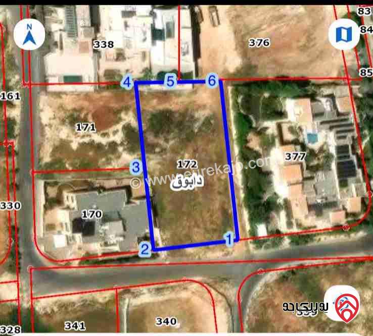 قطعة ارض مساحة 3 دونم و 69م للبيع في عمان - دابوق 