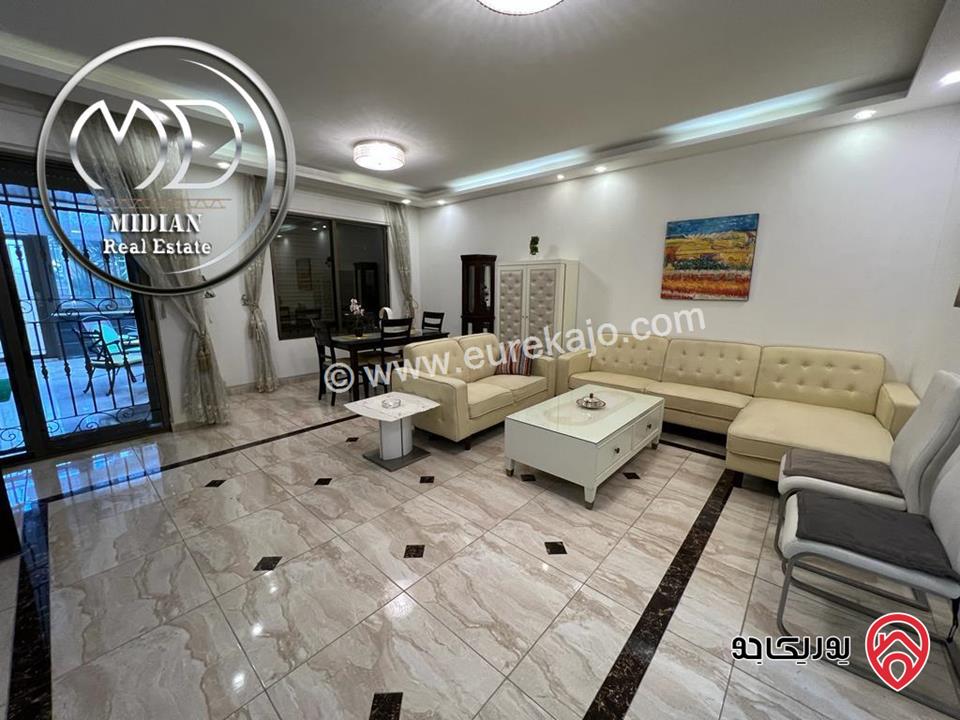 شقة ارضية مفروشة للايجار في عمان - دير غبار مساحة 120م مع ترس 30م تشطيبات وفرش سوبر ديلوكس بسعر مميز