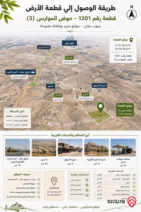 قطعة أرض مساحة 1 دونم للبيع في عمان - الجيزة