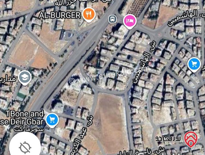 ارض مساحة 1150م للبيع في عمان - دير غبار على شارعين 