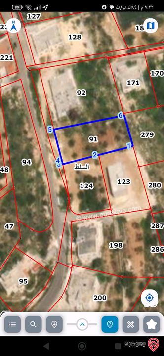 قطع أراضي بمساحات وأسعار مختلفة كما موضحة بالاعلان للبيع في السلط كافة المناطق