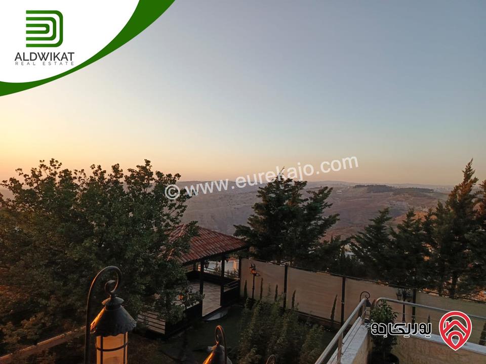 فيلا مستقلة مفروشة للبيع في عمان - ناعور مساحة الارض 1050م ومساحة البناء 1000م ومساحة الحديقة 400م ومساحة الترس 200م موقع اطلالة رائع ومميز