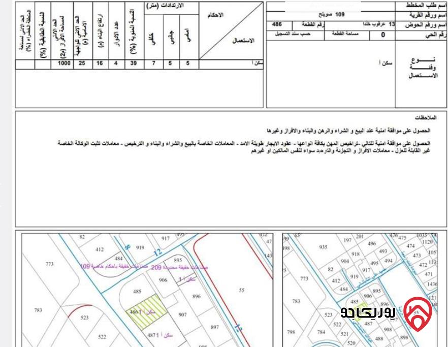ارض مساحة 1 دونم و 23م للبيع في عمان - خلدا