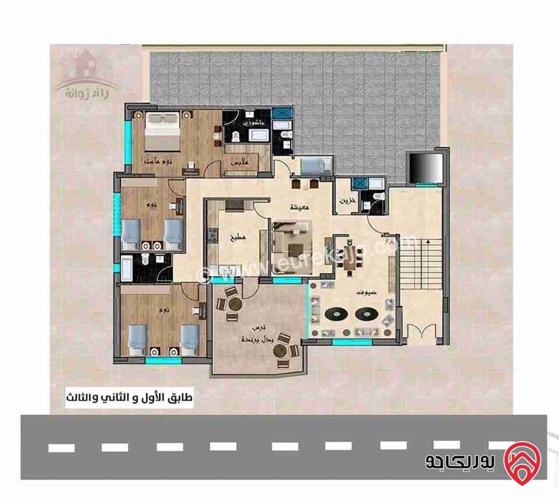 شقق طابقية مساحة 190م للبيع في عمان - طريق المطار