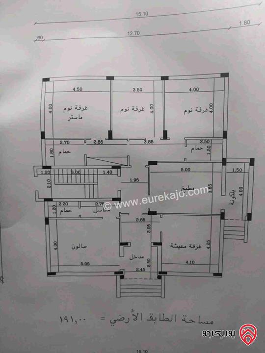 منزل مستقل مساحة 200م على أرض 575م للبيع في مأدبا 