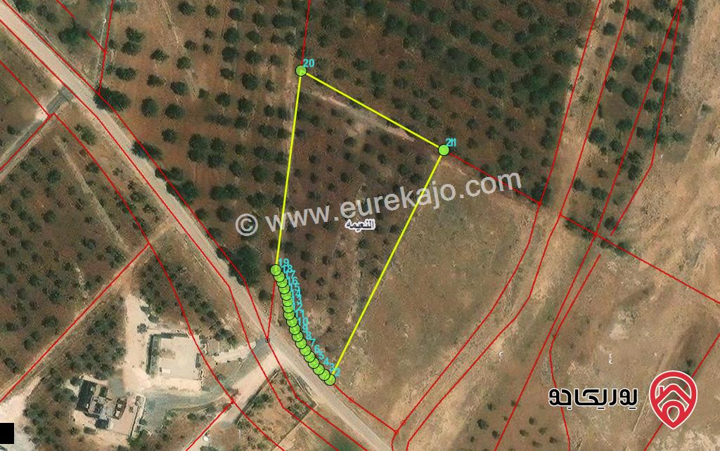 قطعة ارض مساحة 3633م للبيع في اربد غرب مدينة النعيمة 