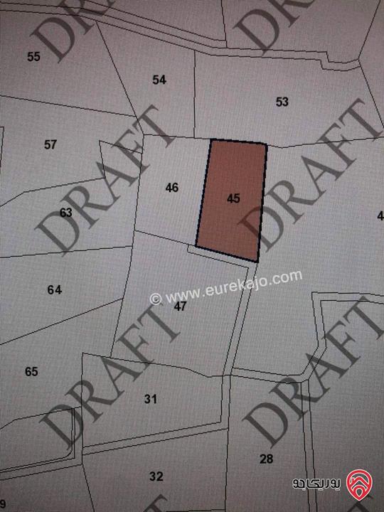 قطعة ارض مساحة 4 دونم للبيع في جرش - سوف