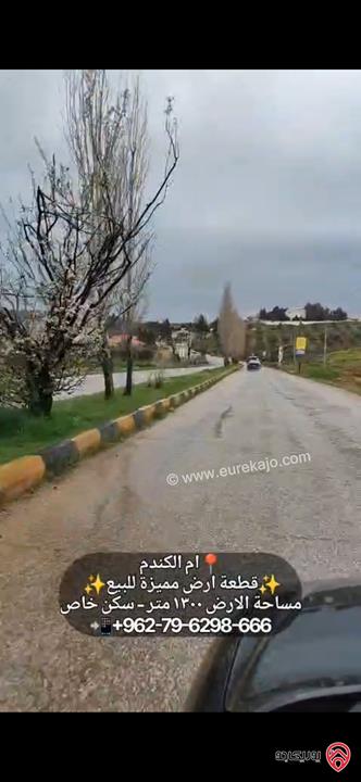 قطعة أرض مساحة 1300م للبيع في عمان - ام الكندم قرب مدارس الشويفات بأطلالة خلابة سكن خاص 