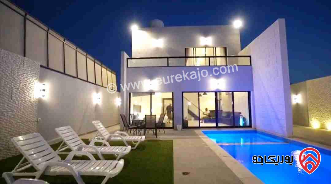 شاليه فخم مساحة الأرض 288م والبناء 120م للبيع في البحر الميت - جوفة الكفرين