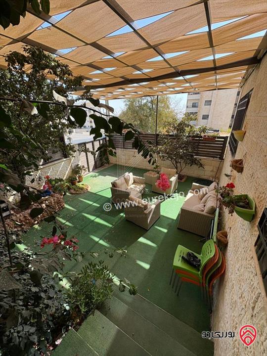 شقة مميزة شبه ارضية مساحة 197م داخلي و 150م خارجي للبيع في عمان - مرج الحمام / الطبقة