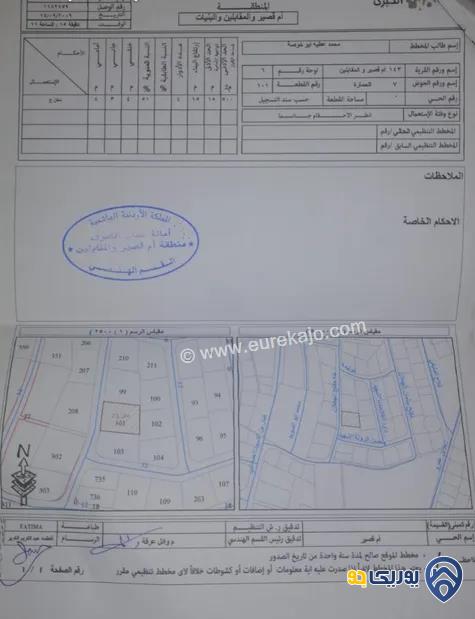 قطعة أرض مساحة 1130م للبيع في المقابلين - أم قصير 