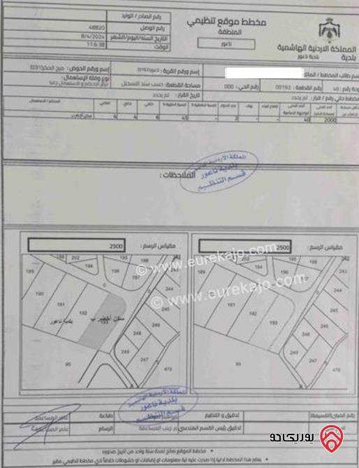 أرض مساحة 2 دونم للبيع من المالك مباشرة في عمان - ناعور