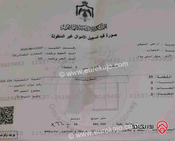 قطعة ارض مساحة 4 دونم للبيع في عمان - الموقر رابية المحارب
