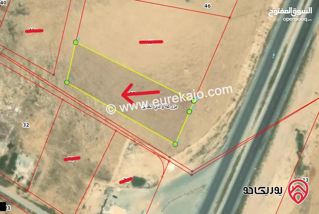 قطعة ارض مساحة 3 دونم و 971م للبيع من اراضي الزرقاء واجهة على الطريق الزرقاء عمان بجانب الكازية موقع استثماري بسعر مغري