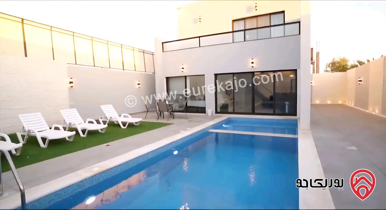 شاليه فخم مساحة الأرض 288م والبناء 120م للبيع في البحر الميت - جوفة الكفرين