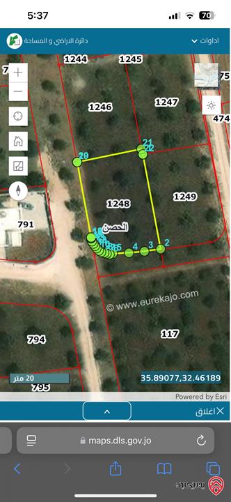 قطعة ارض مساحة 684م للبيع في اربد/المراح وام الغزلان