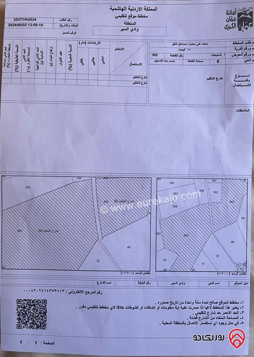 أرض مساحة 53000م للبيع في عمان - ام الأسود
