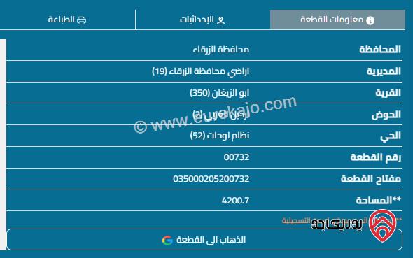 قطعة أرض مساحة 4200م للبيع في الزرقاء قرى بني هاشم داخله التنظيم جديد سكن ج قابلة للإفراز ل 5 قطع وعلى 3 شوارع السعر المطلوب 70000 دينار 