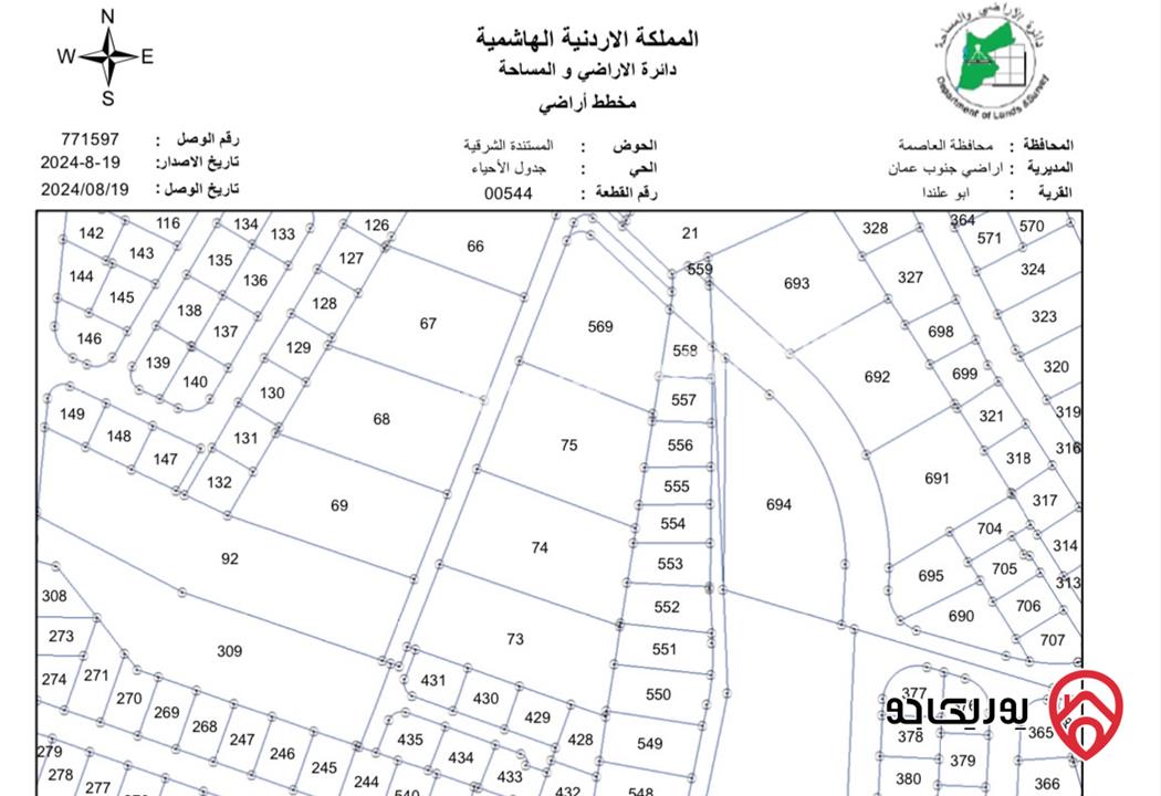 ارض مساحة 1004م للبيع في عمان - ابوعلندا من المالك مباشرة شامل رسوم التنازل 85 الف دينار