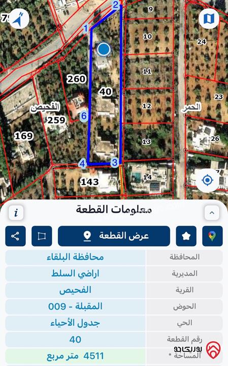 قطعة ارض مميزة مساحة 4 دونم و 500م للبيع في الحمر