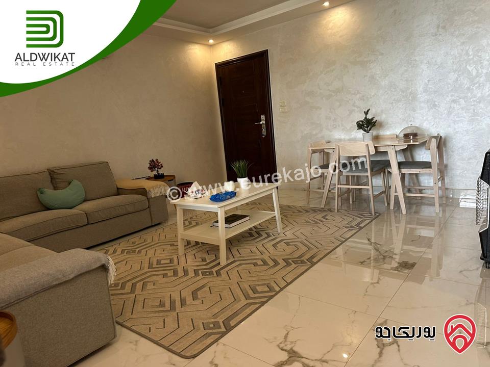 شقة شبه ارضي مفروشه للبيع في عمان - تلاع العلي المساحة الداخلية 81م والخارجية 33م موقع هادىء تشطيب حديث