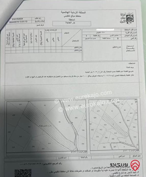 أرض مساحة 8940م للبيع في عمان - بدر الجديدة
