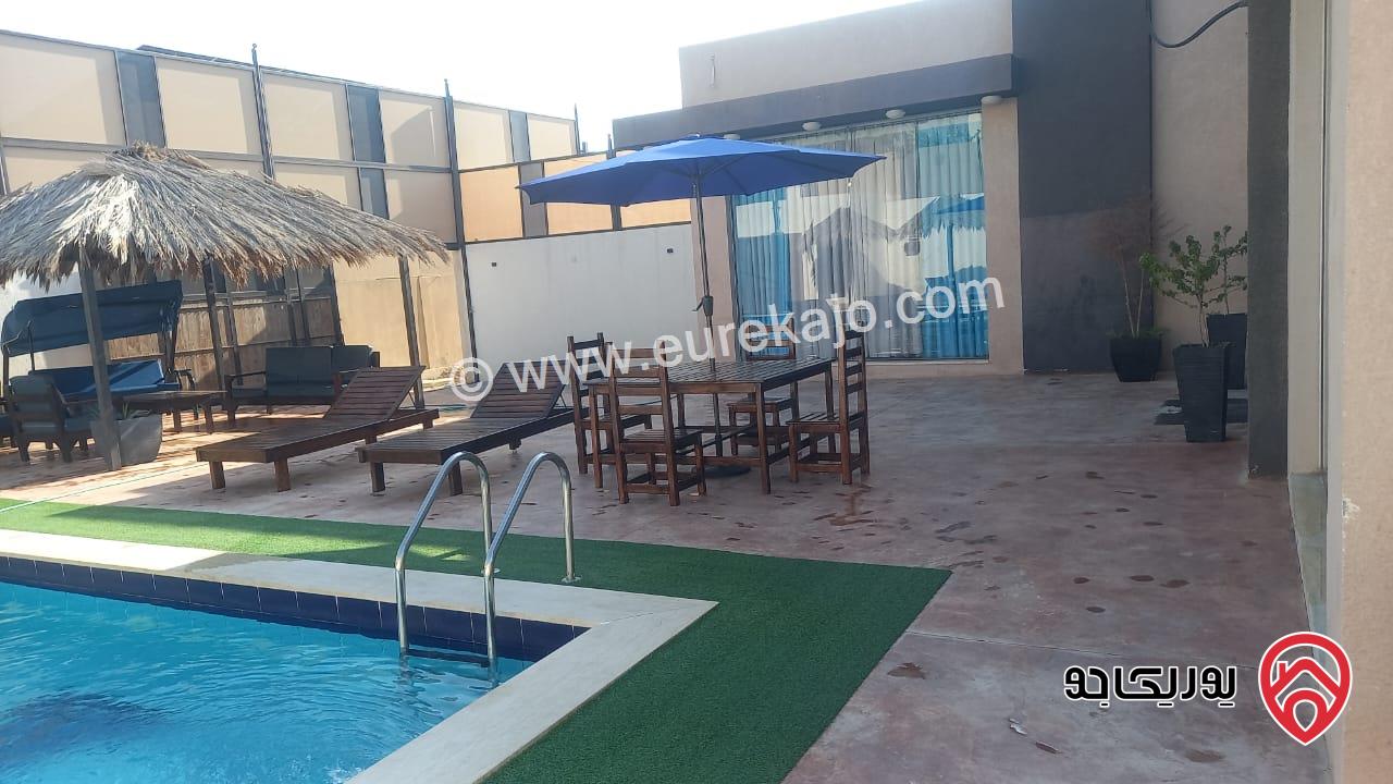 شاليه مساحة الأرض 527م والبناء 122م للبيع في البحر الميت منطقة الجوفة