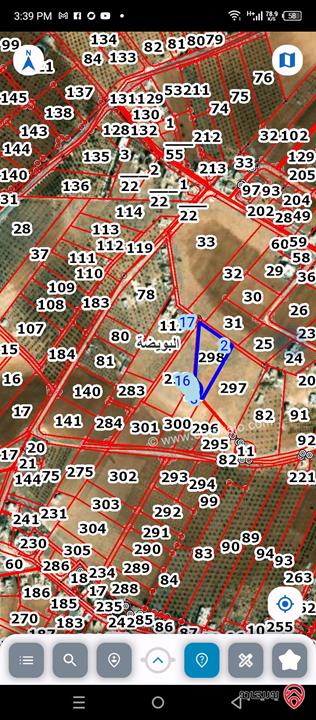 قطعة أرض مفروزة مساحة 5 دونم و 624م للبيع في المفرق بين رحاب والمنشية