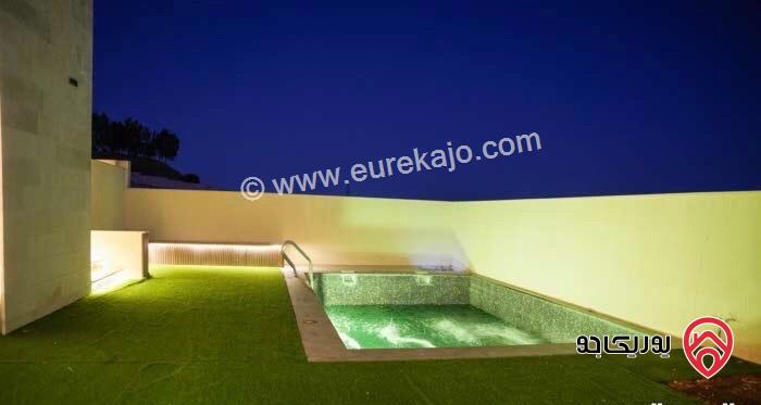 شقة شبه ارضي فاخرة مساحة 210م داخلي و 150م خارجي للايجار في عمان - طريق المطار 