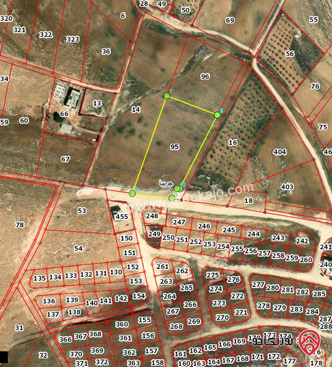 قطعة أرض مساحة 7 دونم و 729م للبيع في الرصيفة منطقة جريبا
