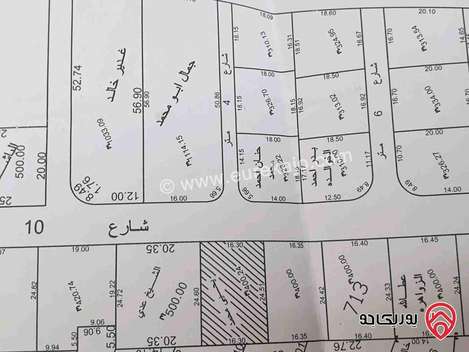 أرض مساحة 400م مشترك محدد للبيع في الزرقاء - طريق بيرين أم العظام بالقرب من شارع بيرين الرئيسي  