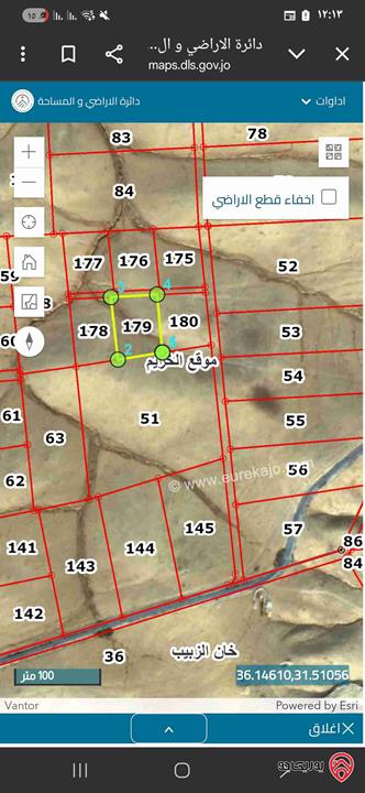 قطعة ارض مساحة 3 دونم و 600م للبيع من أراضي جنوب عمان - منطقة الخريم