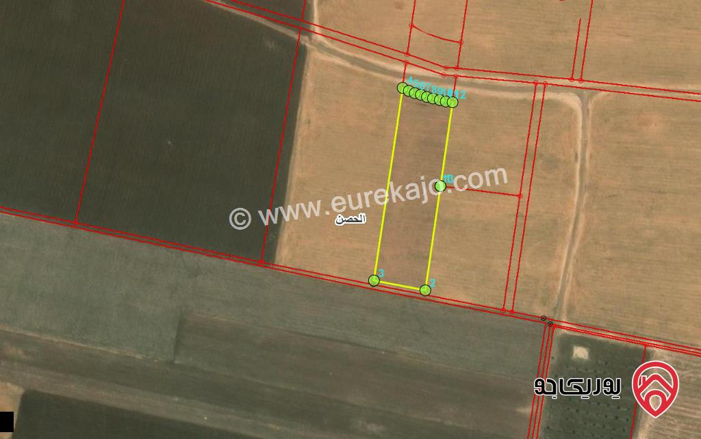 قطعة ارض مساحة 4402م للبيع في اربد - الحصن منطقة جبيل الشرقي 