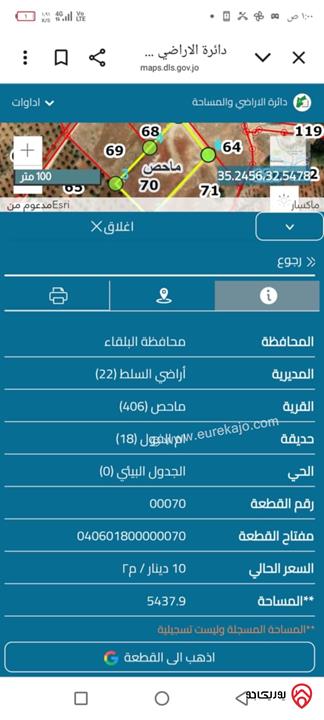أرض مساحة 5 دونم و 437م للبيع من أراضي بدر الجديدة 