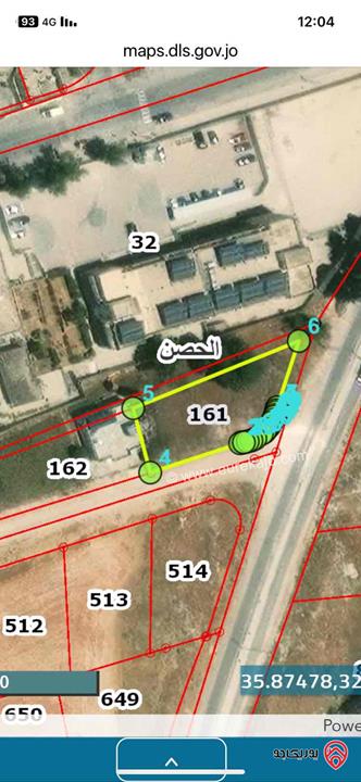 قطعة أرض على شارعين مساحة 751م للبيع في اربد - الحصن
