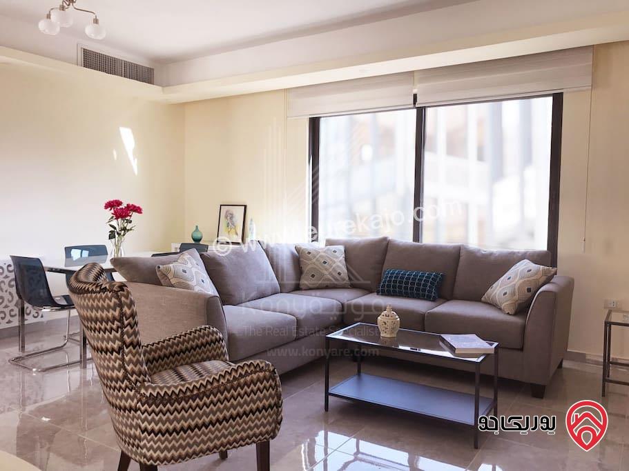 شقة مفروشة طابق رابع مساحة 120م للايجار في عمان - عبدون 