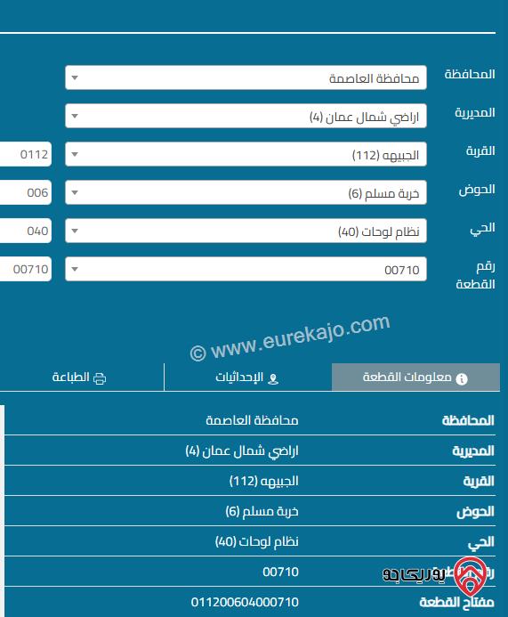 قطعة ارض مساحة 807م للبيع في عمان - ضاحية الرشيد