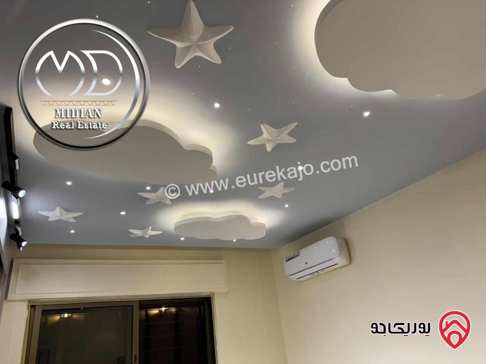 شقة شبه ارضي مفروشة للايجار في عمان - عبدون مساحة 140م مع ترس و حديقة 130م تشطيبات و ديكورات عصرية فرش فاخر جداً