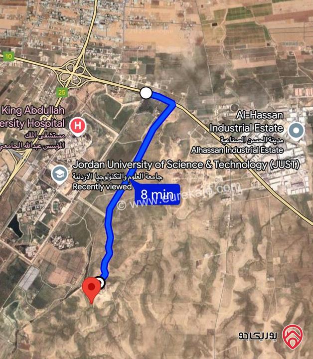 قطعة ارض مساحة 966متر للبيع في الرمثا شرق جامعة العلوم والتكنولوجيا