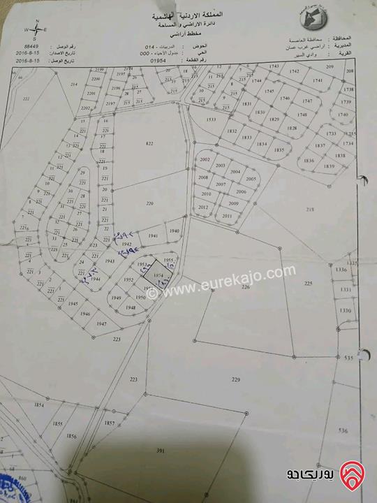 قطعتين ارض مساحة 651م / 810م للبيع في عمان - ابو السوس 