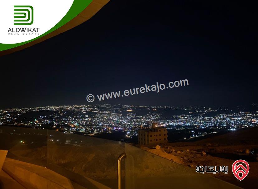 شقة مميزه للبيع في عمان - الجبيهة شبه ارضي اطلالة بانوراما على مطل الجبيهه مساحة البناء 192م ومساحة الترس 25م بلكونه 30م