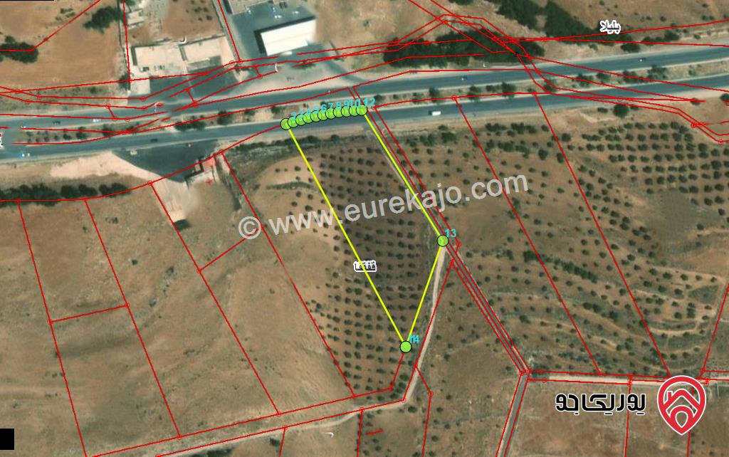 قطعة ارض مساحة 8181م للبيع في جرش - قفقفا على طريق اربد عمان مباشرة 