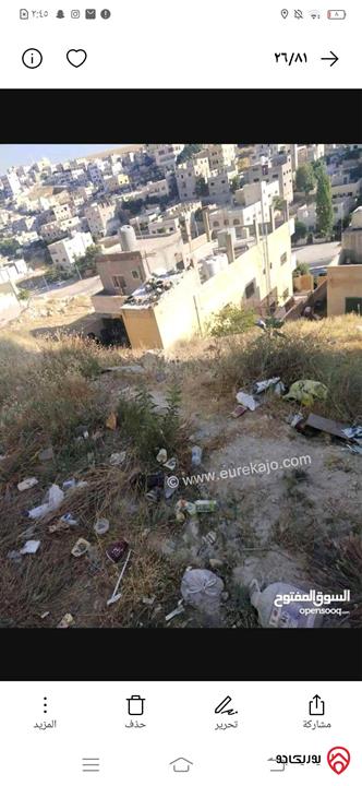 أرض مساحة 250م للبيع في عمان - صالحية العابد شارع المنتزه