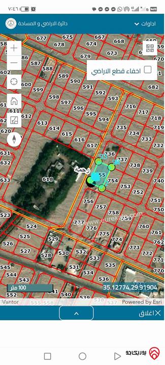 قطعة أرض مساحة 1 دونم و 500م للبيع في العقبه - رحمه 