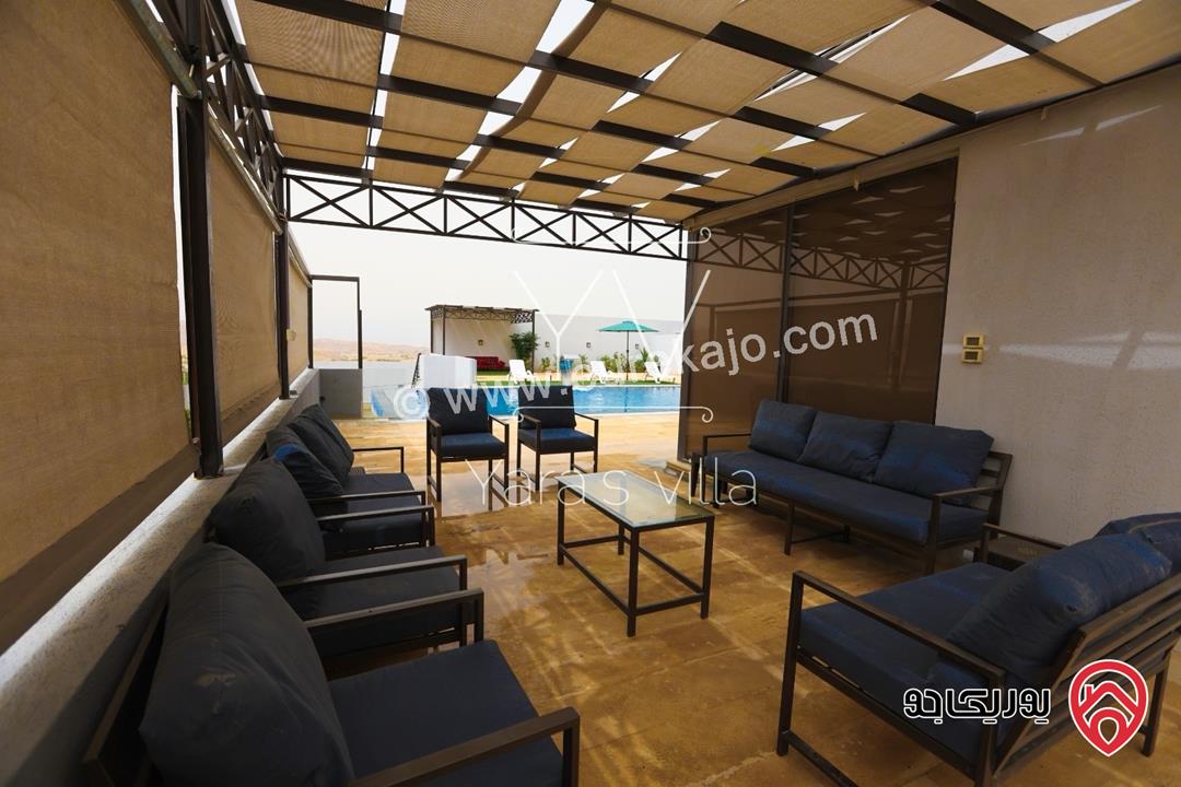 شاليه مفروش للايجار اليومي في منطقة الروضة اول طريق البحر الميت