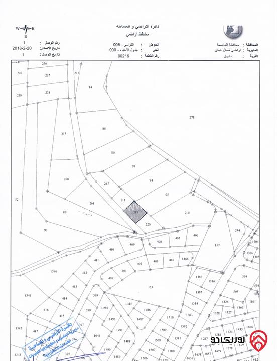 أرض مساحة 933م للبيع في عمان - الكرسي